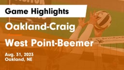 Oakland-Craig  vs West Point-Beemer  Game Highlights - Aug. 31, 2023