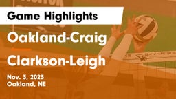 Oakland-Craig  vs Clarkson-Leigh  Game Highlights - Nov. 3, 2023