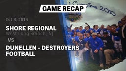 Recap: Shore Regional  vs. Dunellen  - Destroyers Football 2014