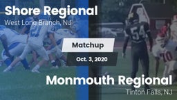 Matchup: Shore Regional High vs. Monmouth Regional  2020