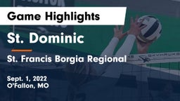 St. Dominic  vs St. Francis Borgia Regional  Game Highlights - Sept. 1, 2022