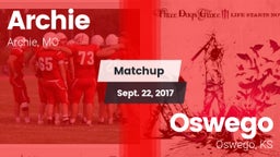 Matchup: Archie  vs. Oswego  2017