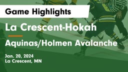 La Crescent-Hokah  vs Aquinas/Holmen Avalanche Game Highlights - Jan. 20, 2024