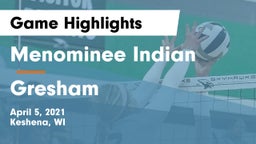 Menominee Indian  vs Gresham Game Highlights - April 5, 2021
