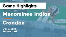 Menominee Indian  vs Crandon  Game Highlights - Oct. 7, 2021