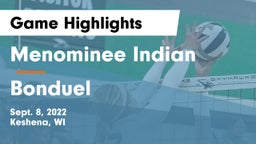 Menominee Indian  vs Bonduel  Game Highlights - Sept. 8, 2022