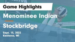 Menominee Indian  vs Stockbridge Game Highlights - Sept. 15, 2022