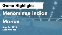 Menominee Indian  vs Marion Game Highlights - Aug. 24, 2023