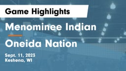 Menominee Indian  vs Oneida Nation  Game Highlights - Sept. 11, 2023