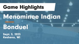 Menominee Indian  vs Bonduel  Game Highlights - Sept. 5, 2023