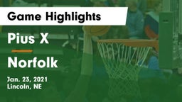 Pius X  vs Norfolk  Game Highlights - Jan. 23, 2021