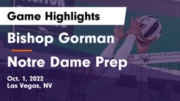 Bishop Gorman  vs Notre Dame Prep Game Highlights - Oct. 1, 2022
