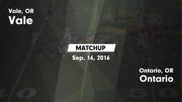 Matchup: Vale  vs. Ontario  2016
