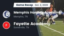Recap: Memphis Harding Academy vs. Fayette Academy  2020