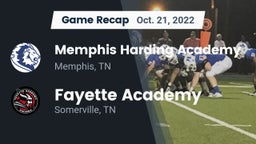 Recap: Memphis Harding Academy vs. Fayette Academy  2022