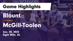 Blount  vs McGill-Toolen  Game Highlights - Jan. 28, 2022