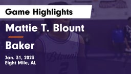 Mattie T. Blount  vs Baker  Game Highlights - Jan. 31, 2023