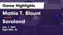 Mattie T. Blount  vs Saraland  Game Highlights - Feb. 7, 2023