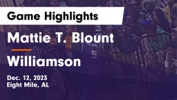 Mattie T. Blount  vs Williamson  Game Highlights - Dec. 12, 2023
