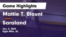 Mattie T. Blount  vs Saraland  Game Highlights - Jan. 5, 2024