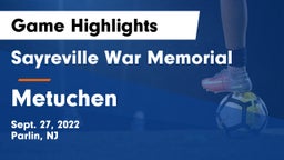 Sayreville War Memorial  vs Metuchen  Game Highlights - Sept. 27, 2022