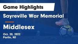 Sayreville War Memorial  vs Middlesex Game Highlights - Oct. 20, 2022