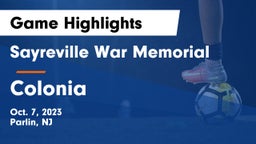 Sayreville War Memorial  vs Colonia   Game Highlights - Oct. 7, 2023