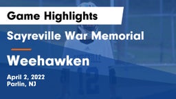 Sayreville War Memorial  vs Weehawken Game Highlights - April 2, 2022
