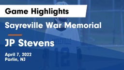 Sayreville War Memorial  vs JP Stevens  Game Highlights - April 7, 2022