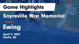 Sayreville War Memorial  vs Ewing  Game Highlights - April 9, 2022