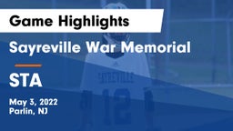 Sayreville War Memorial  vs STA Game Highlights - May 3, 2022
