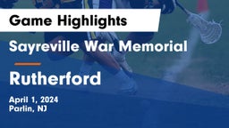 Sayreville War Memorial  vs Rutherford Game Highlights - April 1, 2024