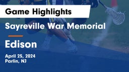 Sayreville War Memorial  vs Edison  Game Highlights - April 25, 2024