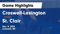 Croswell-Lexington  vs St. Clair  Game Highlights - Dec. 8, 2023