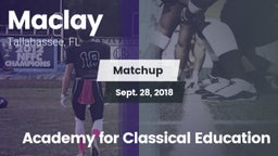 Matchup: Maclay  vs. Academy for Classical Education 2018