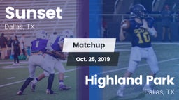 Matchup: Sunset  vs. Highland Park  2019