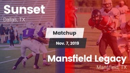 Matchup: Sunset  vs. Mansfield Legacy  2019