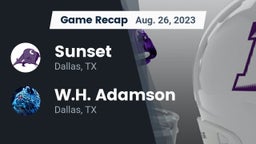Recap: Sunset  vs. W.H. Adamson  2023
