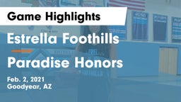 Estrella Foothills  vs Paradise Honors  Game Highlights - Feb. 2, 2021