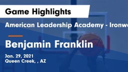 American Leadership Academy - Ironwood vs Benjamin Franklin  Game Highlights - Jan. 29, 2021