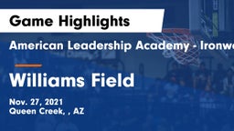 American Leadership Academy - Ironwood vs Williams Field  Game Highlights - Nov. 27, 2021