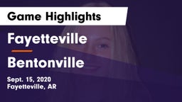 Fayetteville  vs Bentonville  Game Highlights - Sept. 15, 2020