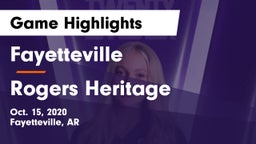 Fayetteville  vs Rogers Heritage  Game Highlights - Oct. 15, 2020