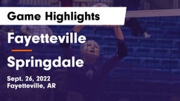 Fayetteville  vs Springdale  Game Highlights - Sept. 26, 2022