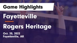 Fayetteville  vs Rogers Heritage  Game Highlights - Oct. 20, 2022