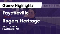 Fayetteville  vs Rogers Heritage  Game Highlights - Sept. 21, 2023
