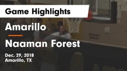 Amarillo  vs Naaman Forest  Game Highlights - Dec. 29, 2018
