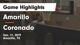 Amarillo  vs Coronado  Game Highlights - Jan. 11, 2019