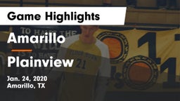 Amarillo  vs Plainview  Game Highlights - Jan. 24, 2020