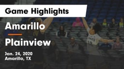 Amarillo  vs Plainview  Game Highlights - Jan. 24, 2020